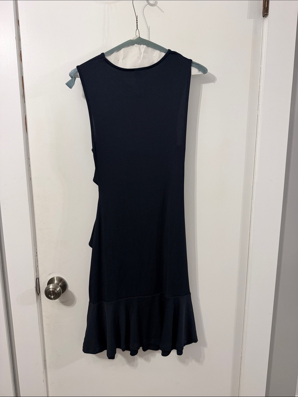 Anthropologie Sleeveless Navy Ruffle-Hem Dress - Women Medium